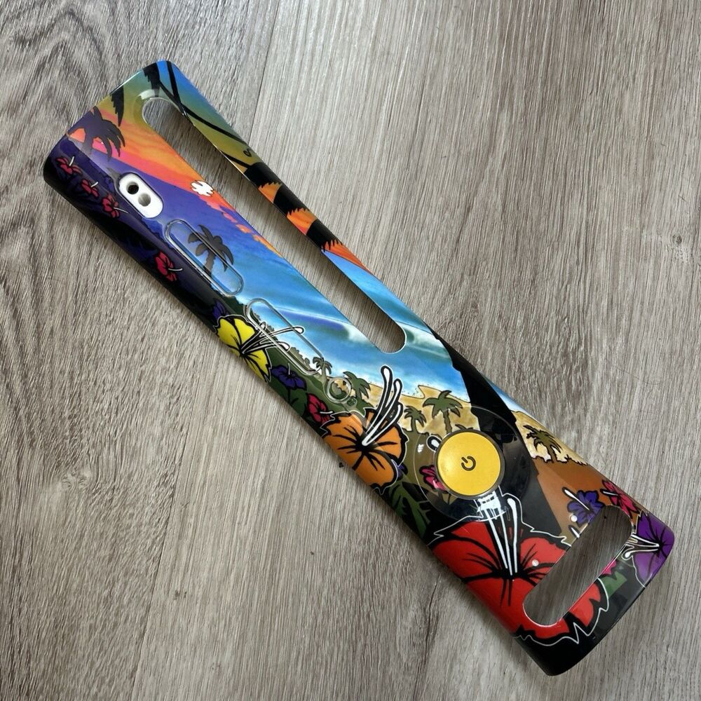 Pelican Faceplate Microsoft Xbox 360 Console Floral Palm Trees Beach Hawaiian